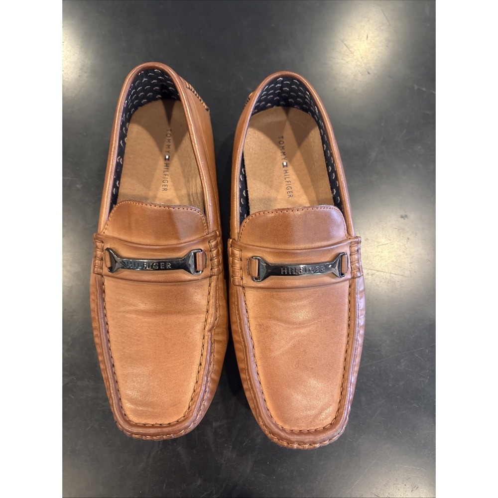 Tommy Hilfiger Tmaxin Cognac Slip On Driving Loafer Mens 8.5 Medium Square Toe